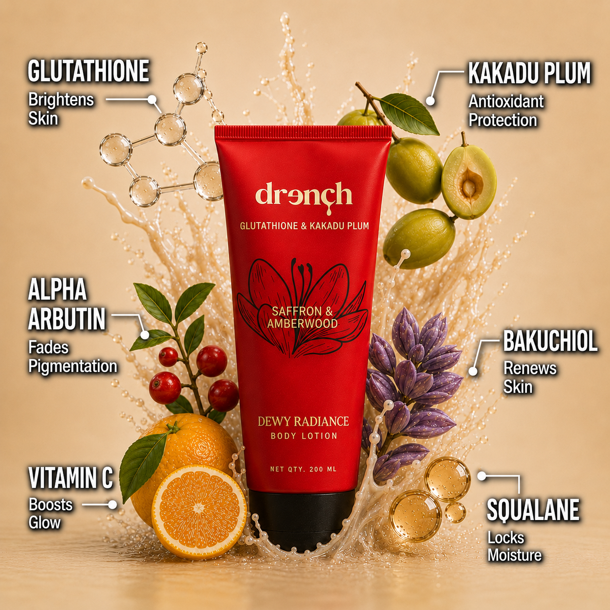 Dewy Radiance Saffron & Amberwood Body Lotion with Glutathione