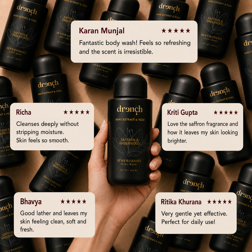 Dewy Radiance Saffron & Amberwood Body Wash with Vitamin C Extract