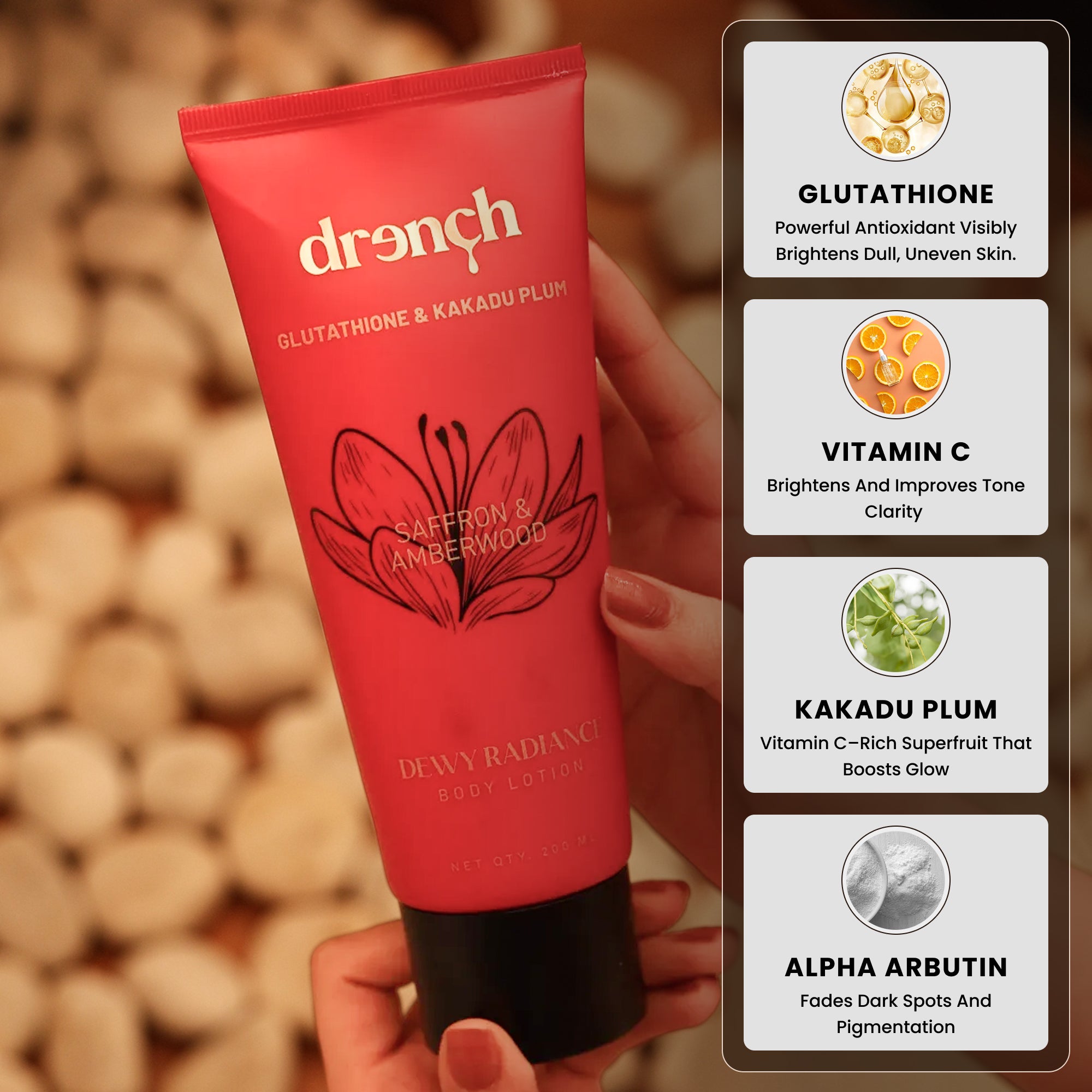 Dewy Radiance Body Lotion | Glutathione, Kakadu Plum & Alpha Arbutin Drench Drench Dewy Radiance Body Lotion | Glutathione, Kakadu Plum & Alpha Arbutin Drench Drench