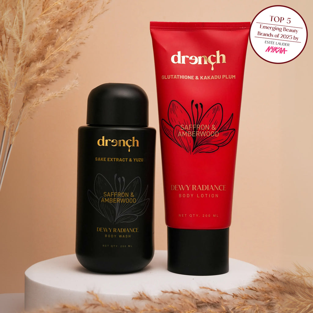 Drench Dewy Radiance Complete Ritual – Body Wash and Body Lotion set with Sake Extract, Glutathione and Kakadu Plum