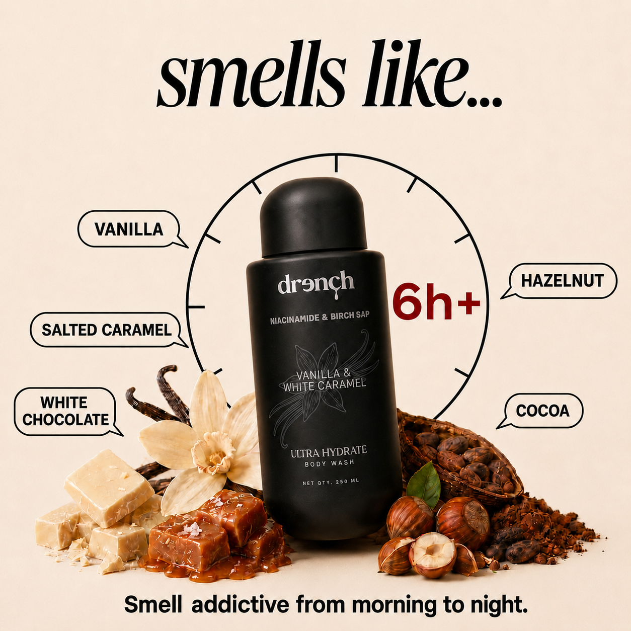 Ultra Hydrate Vanilla & White Caramel Body Wash with Niacinamide
